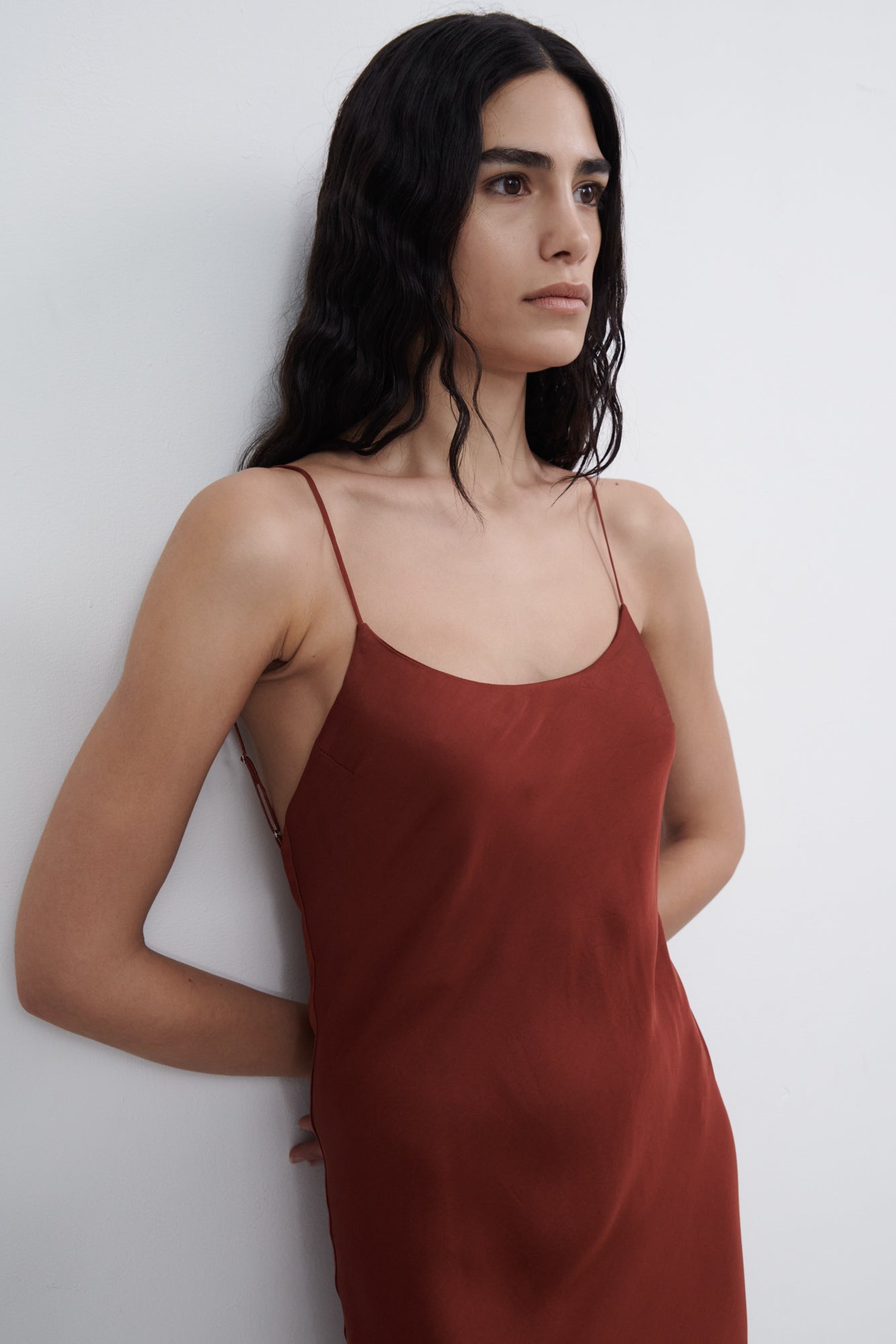 Backless Long Slip Dress - Red