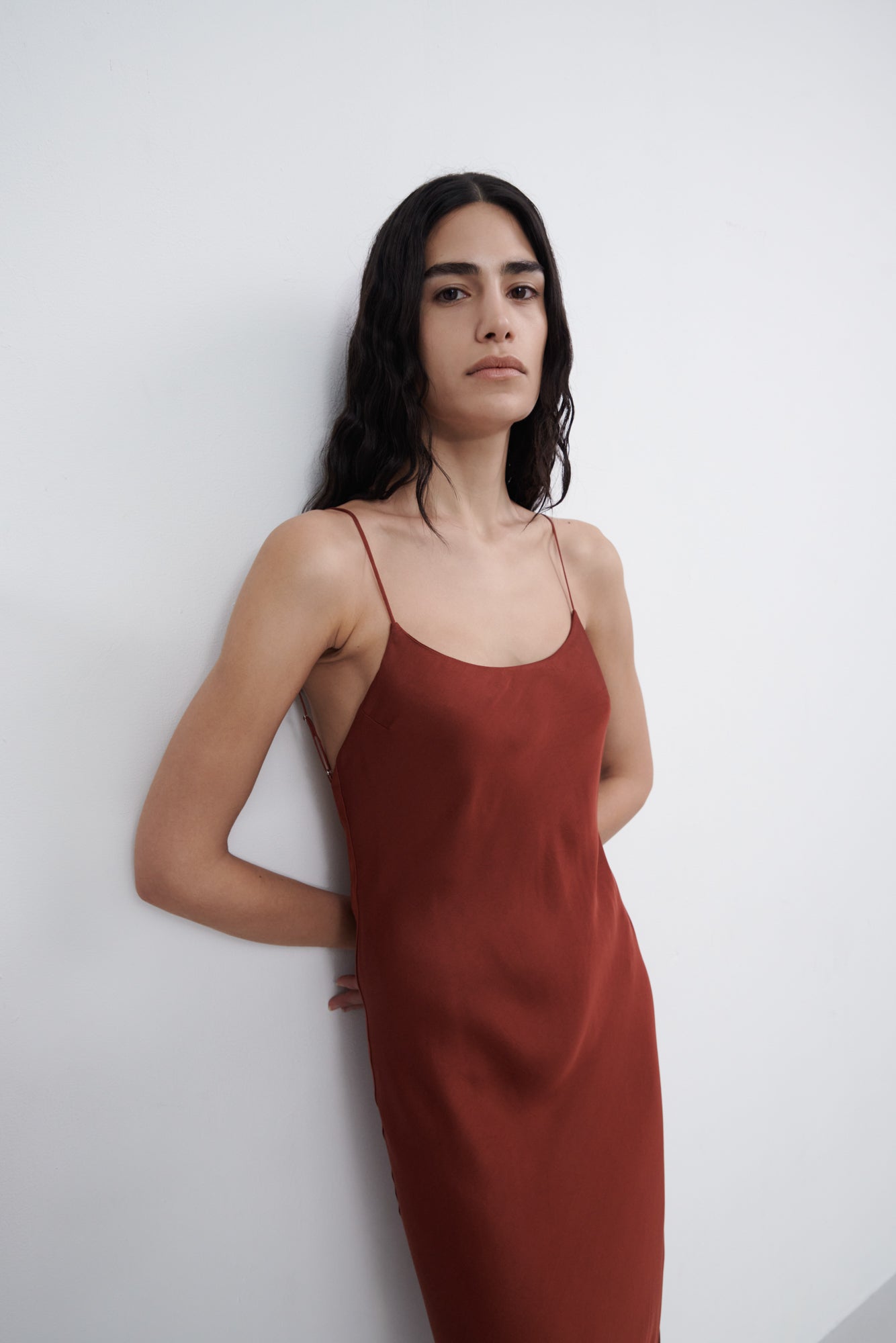 Backless Long Slip Dress - Red