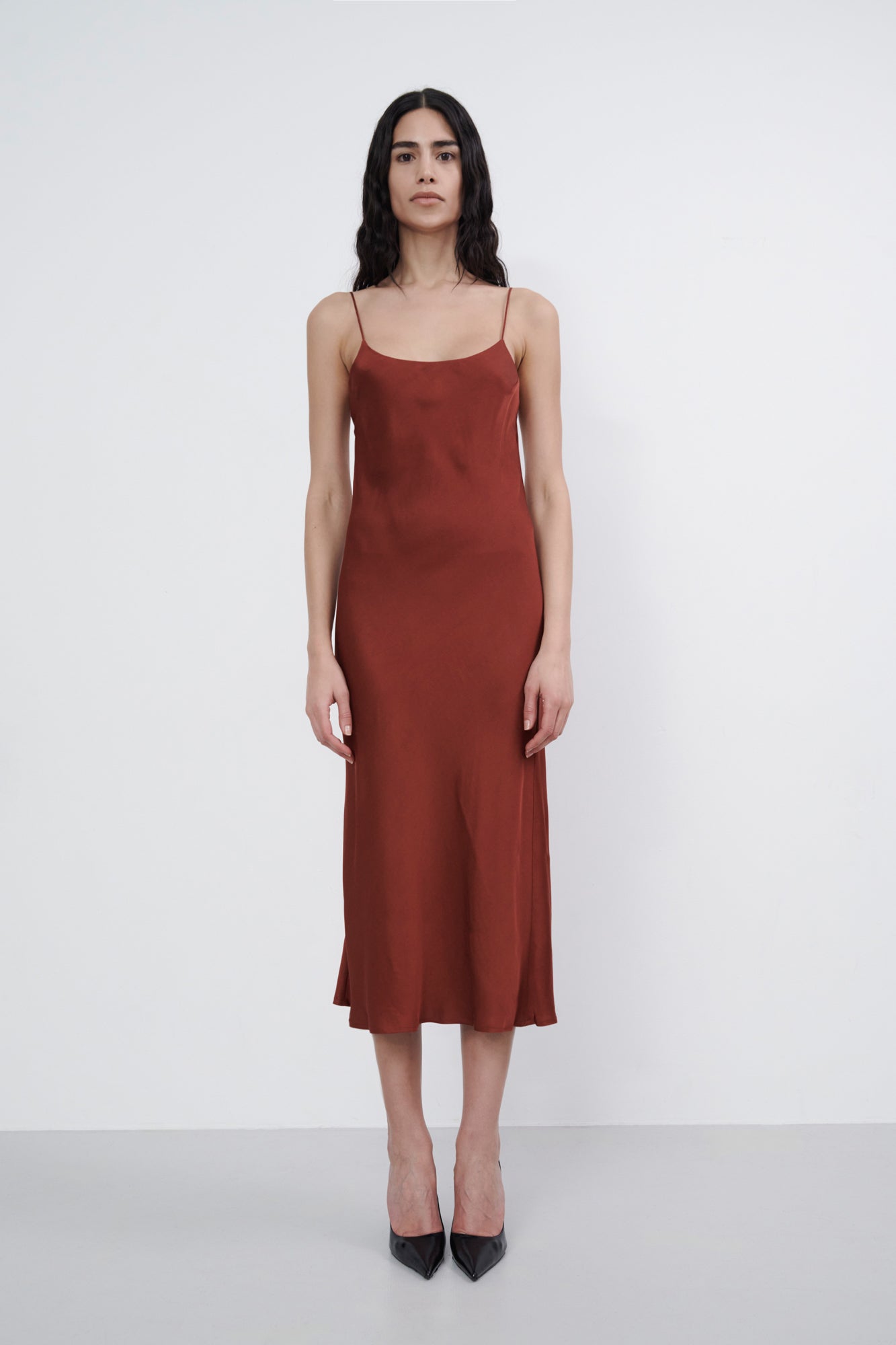 Backless Long Slip Dress - Red