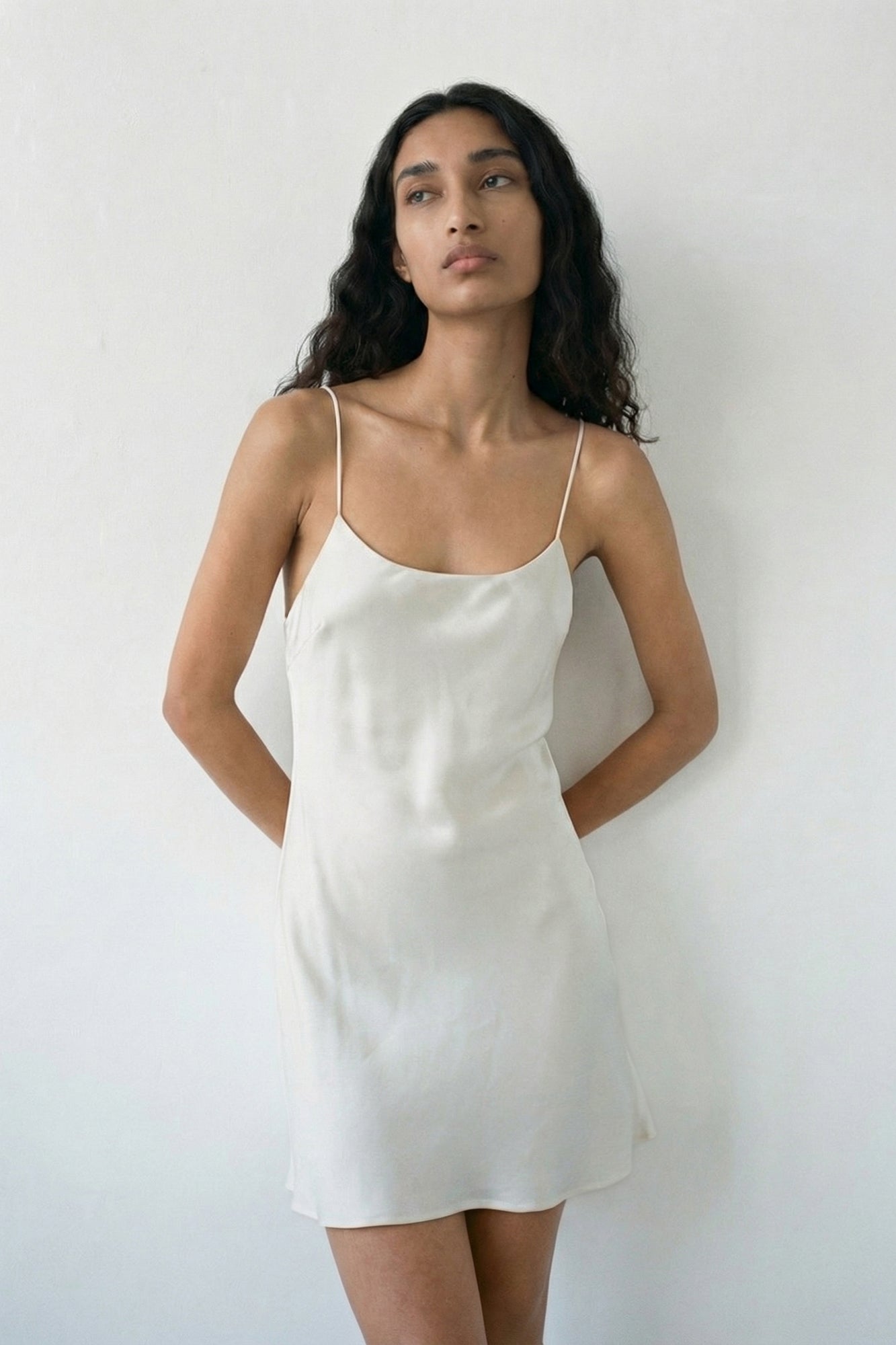Backless Short Slip Dress - Ivory