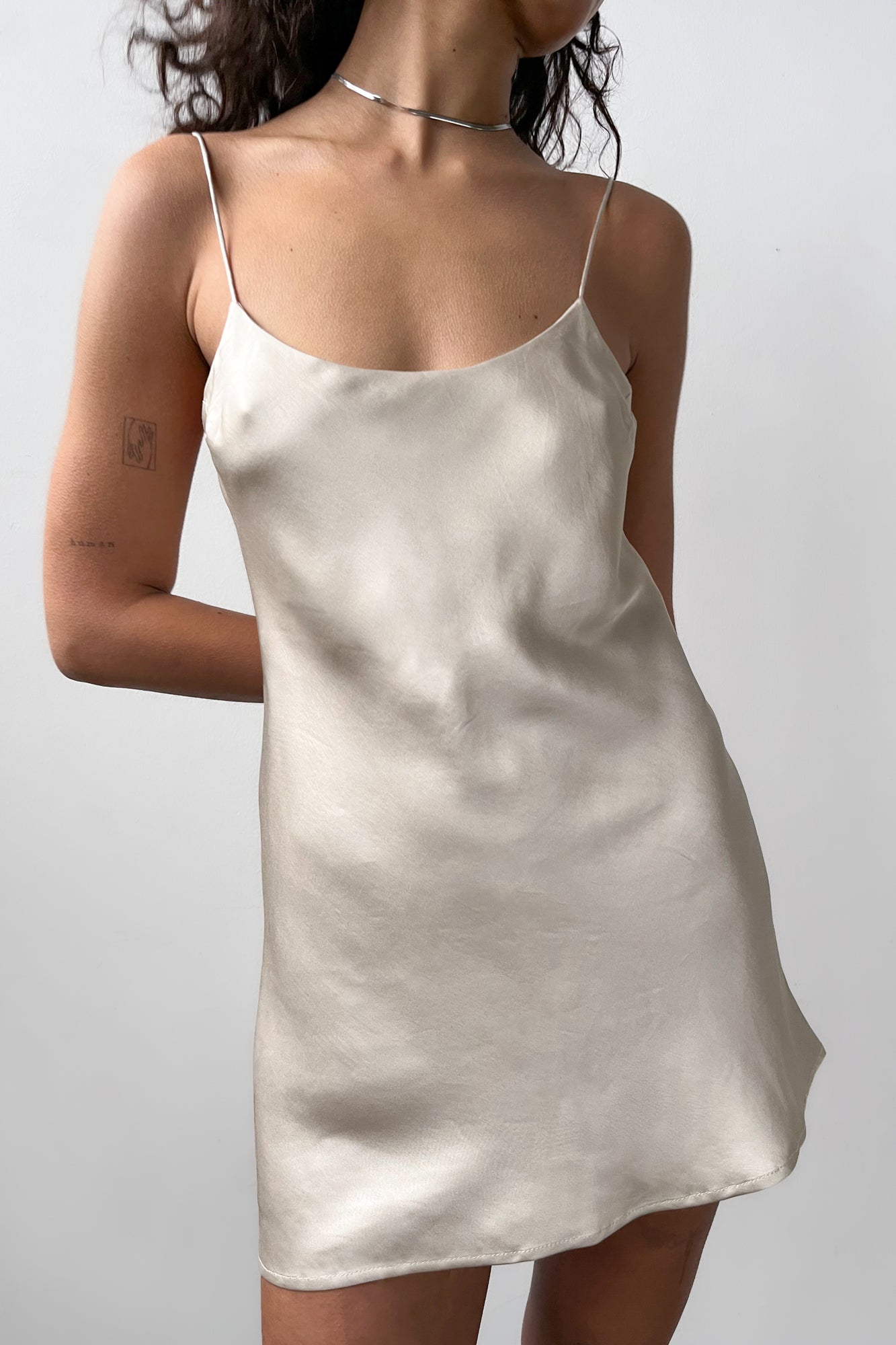 Backless Short Slip Dress - Ivory