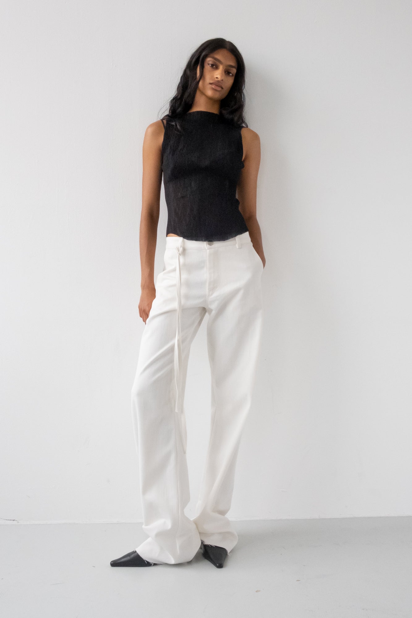 Wide Leg Jeans - off white