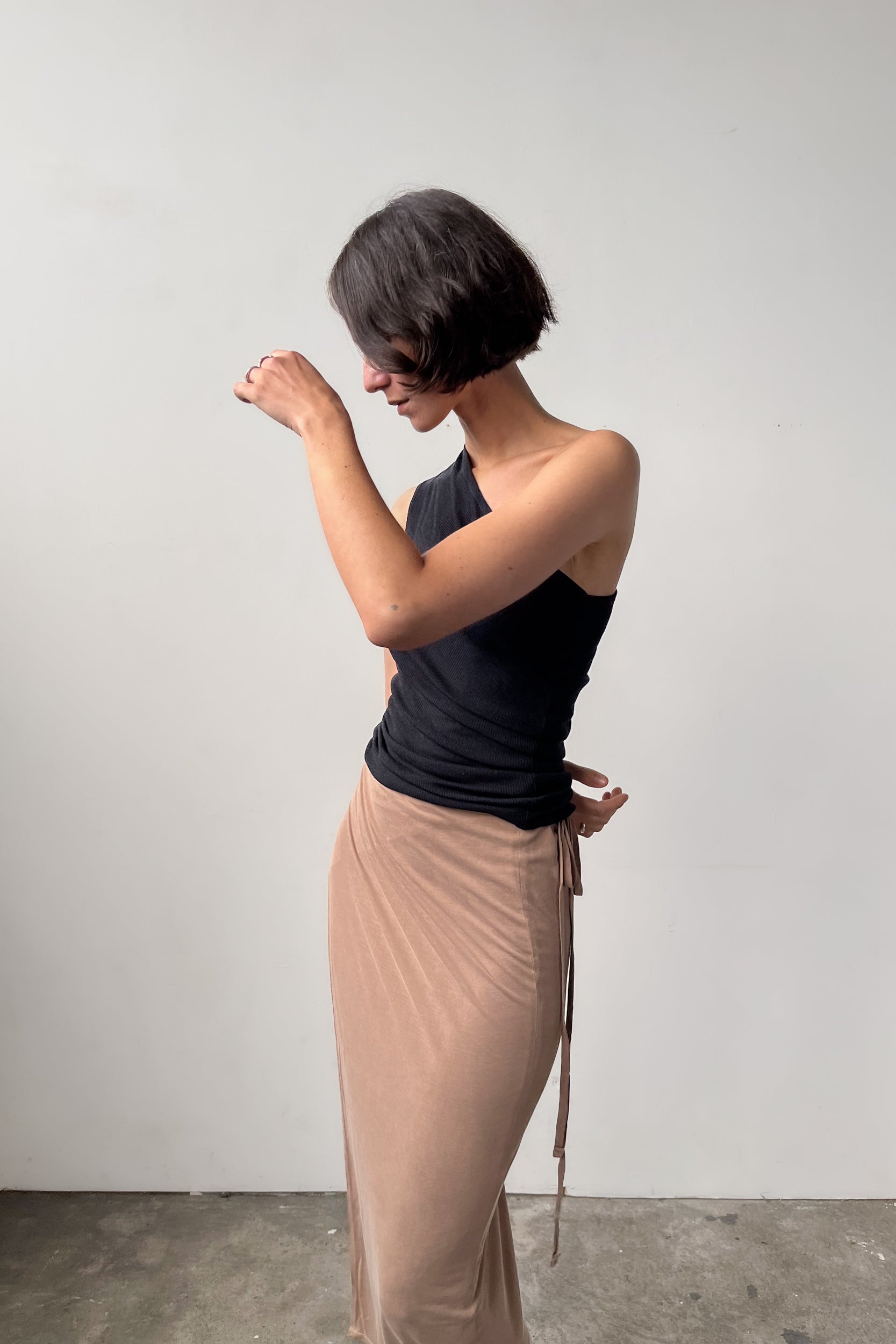 Midi Wrap Skirt - Almond