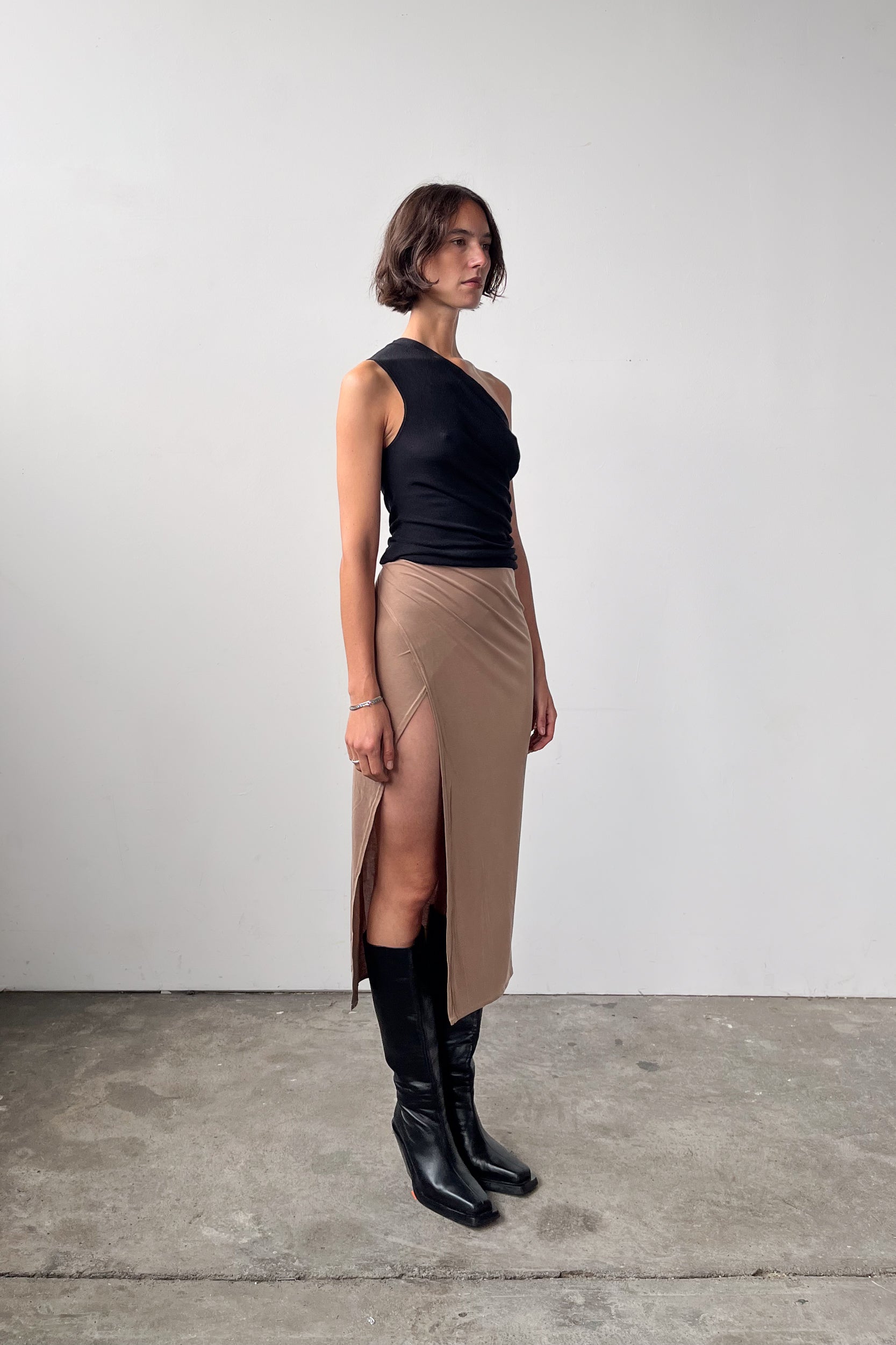 Midi Wrap Skirt - Almond
