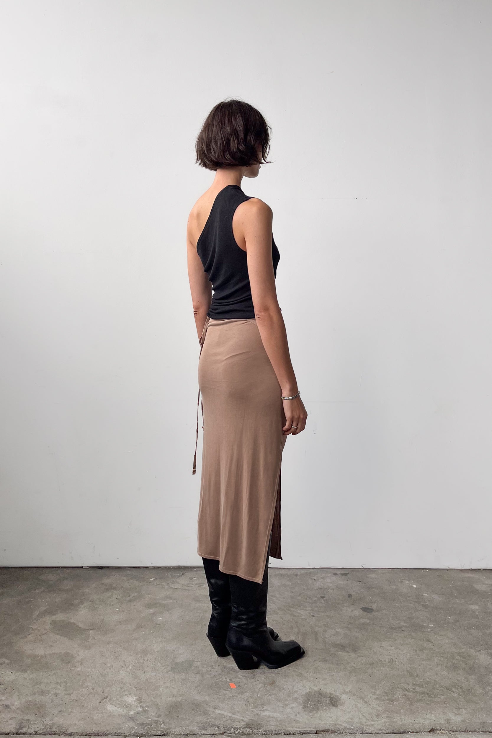 Midi Wrap Skirt - Almond