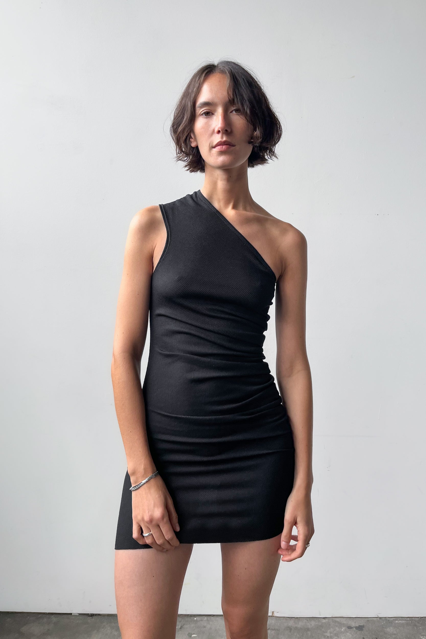 One Shoulder Dress - Black