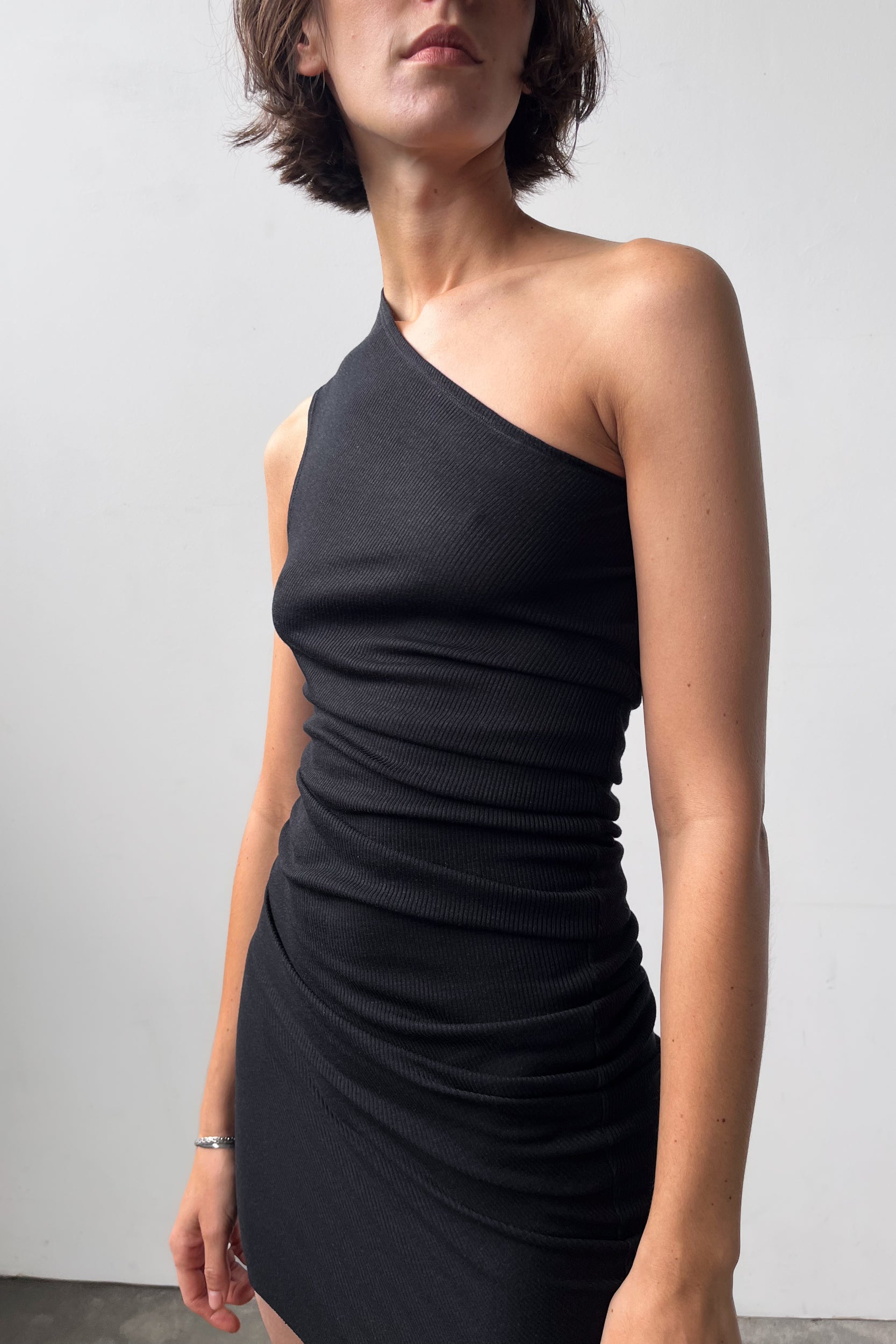 One Shoulder Dress - Black