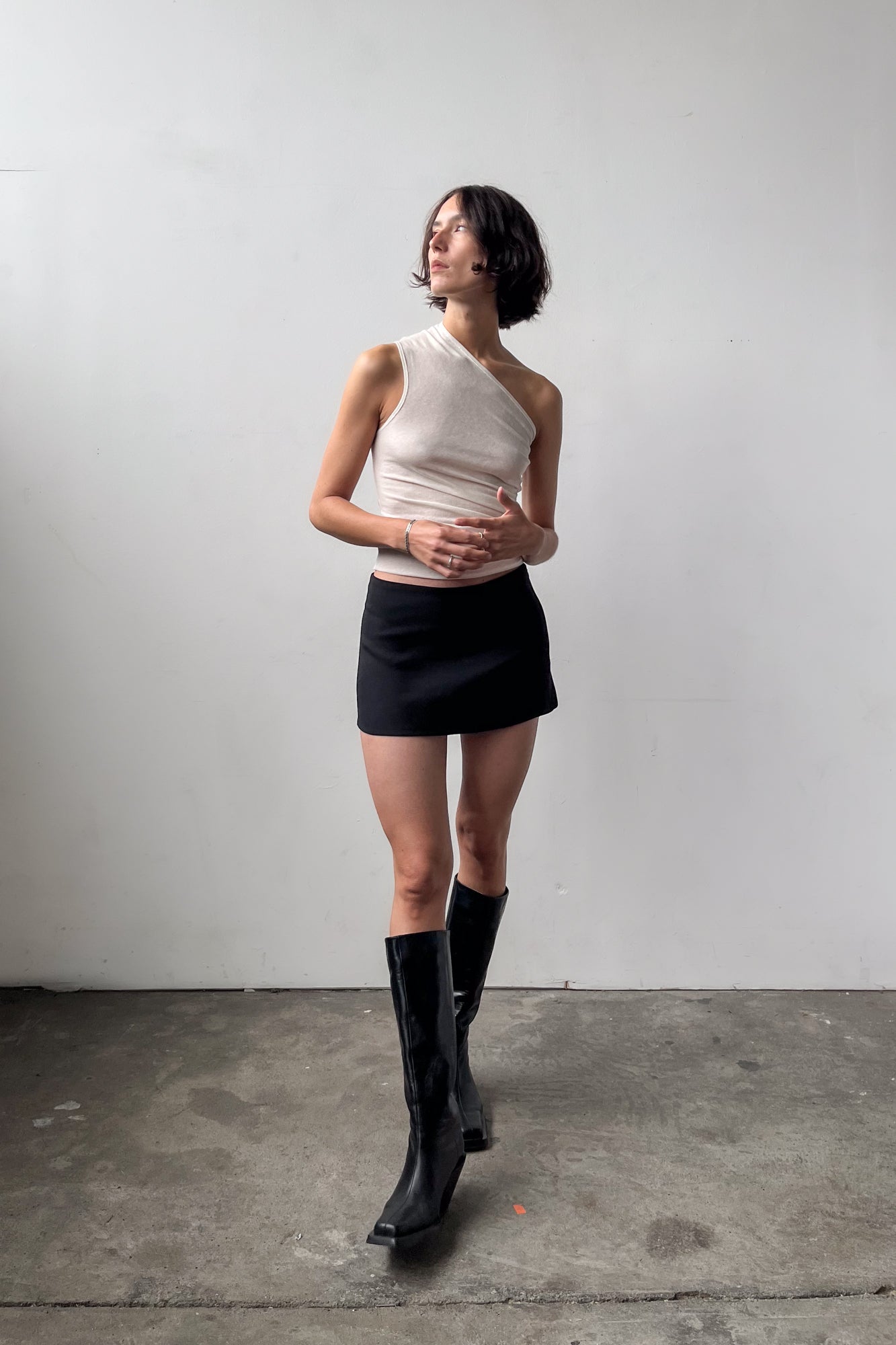 One Shoulder Tank - Off White