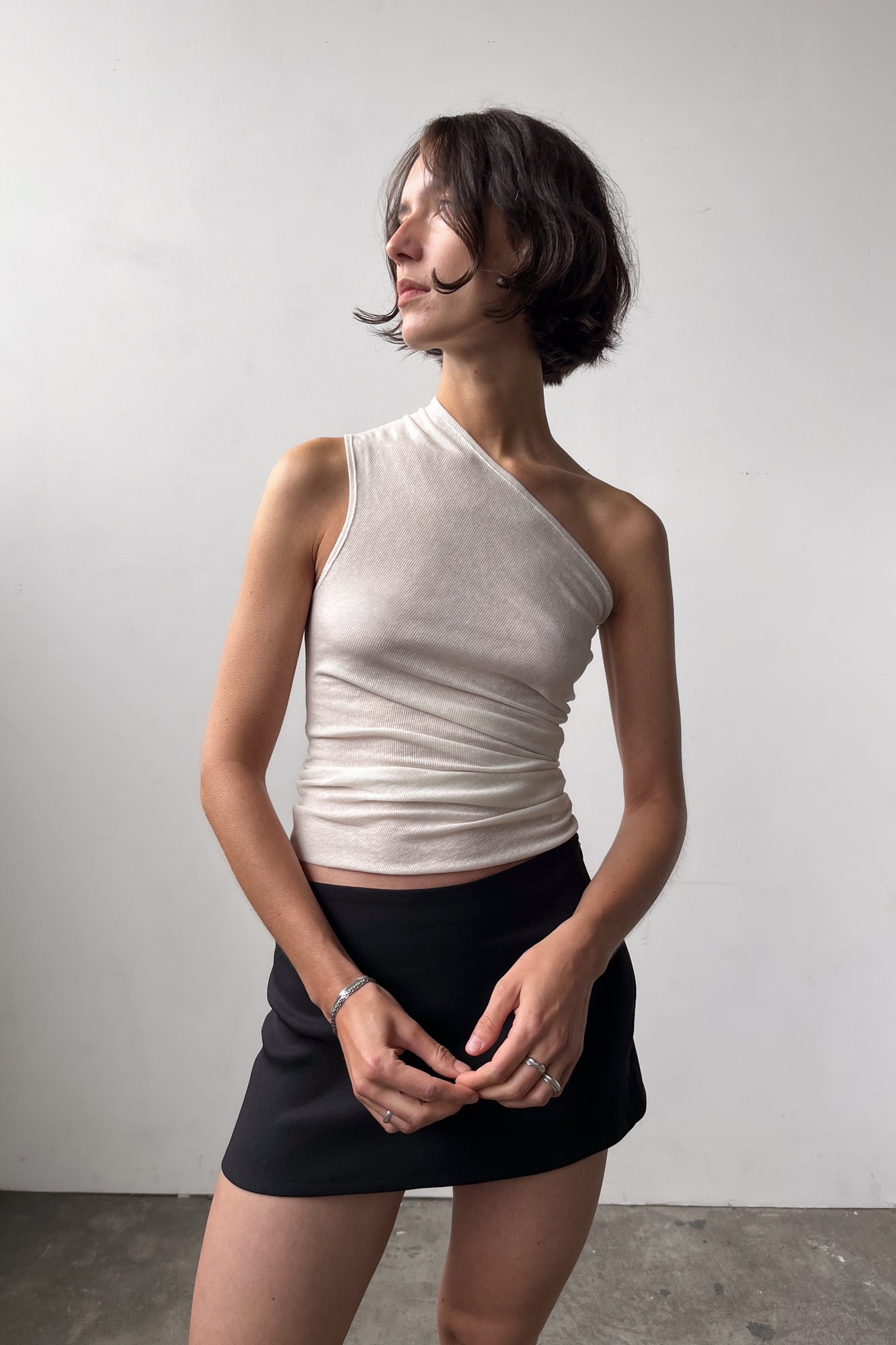 One Shoulder Tank - Off White