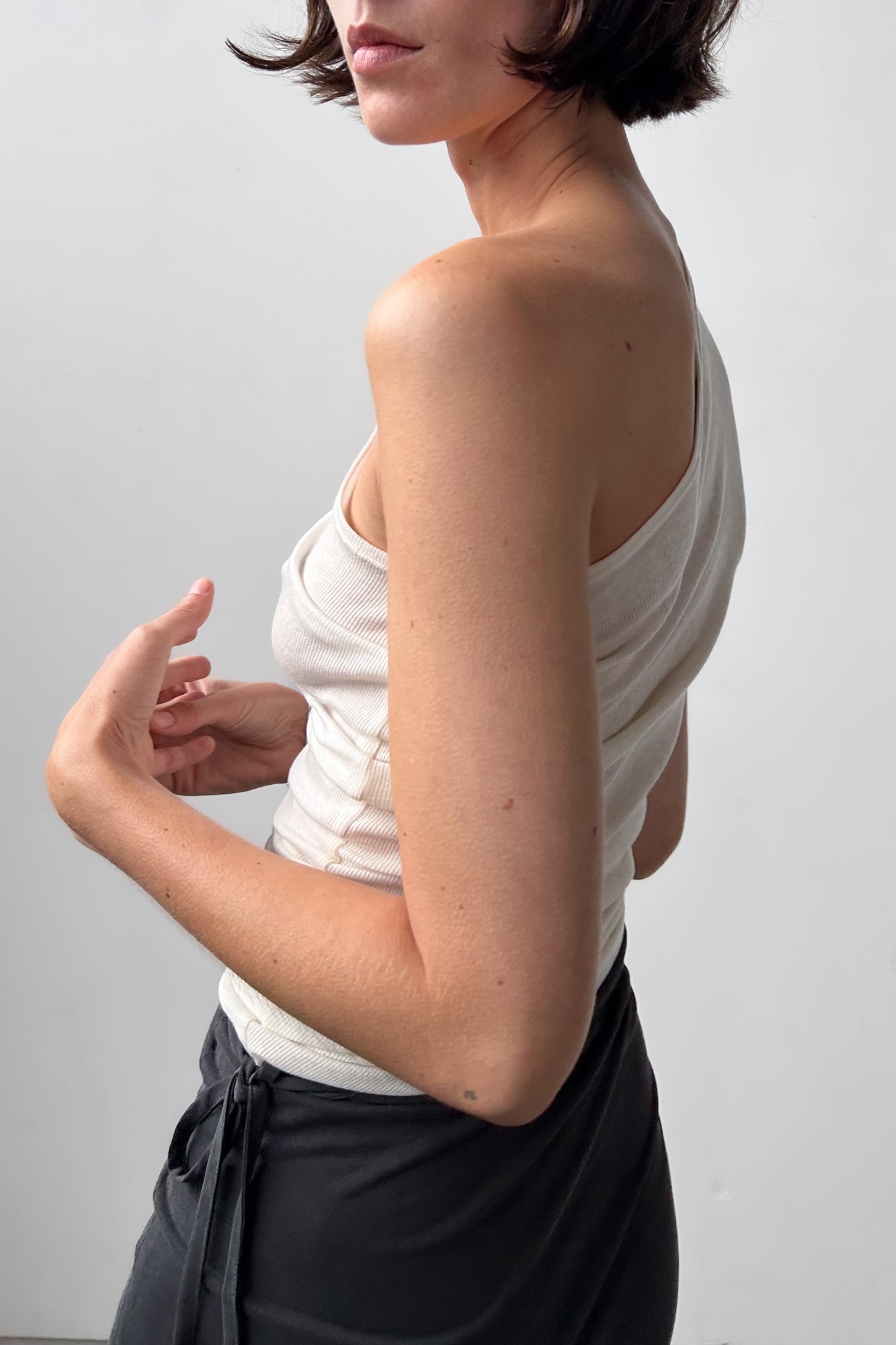 One Shoulder Tank - Off White