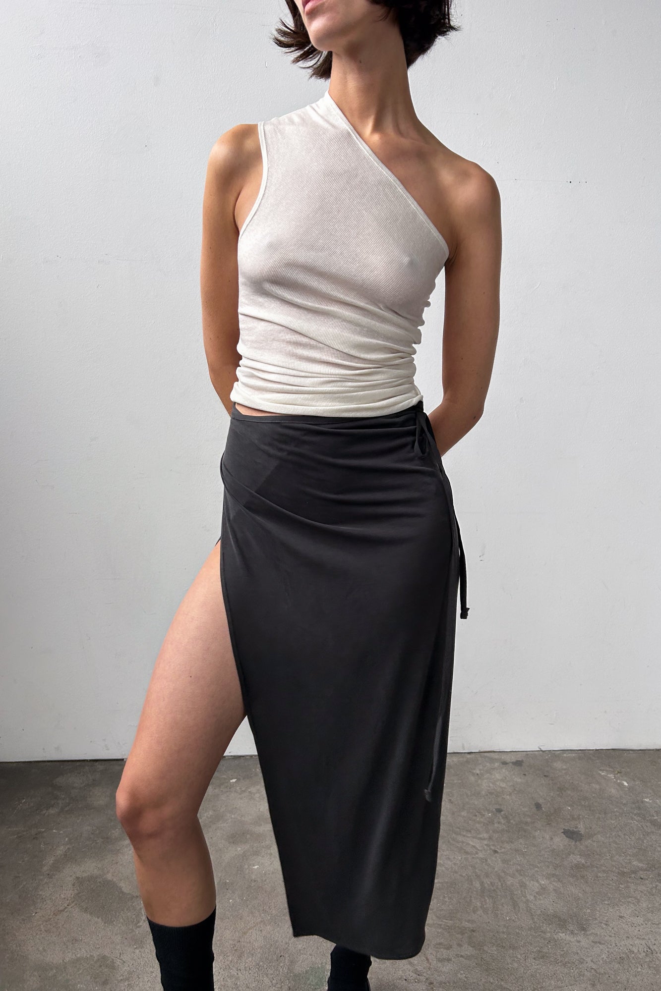 One Shoulder Tank - Off White