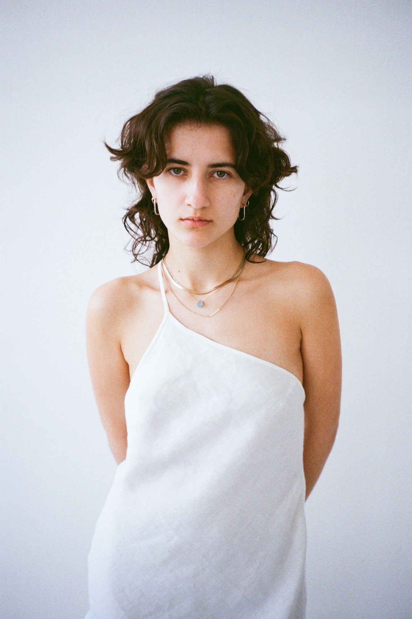 One Strap Linen Dress - Off White