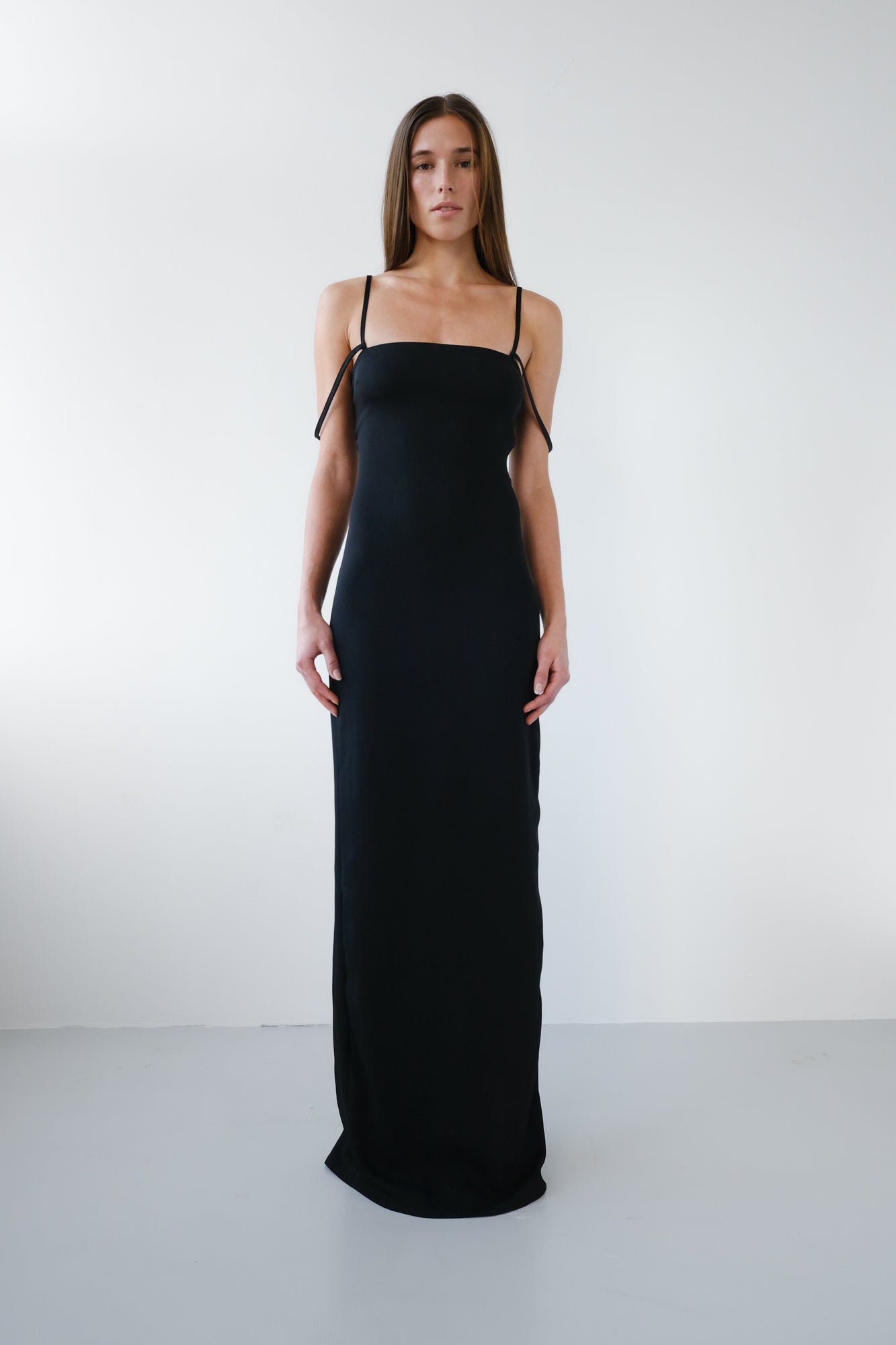 Twin Strap Maxi Dress - Black