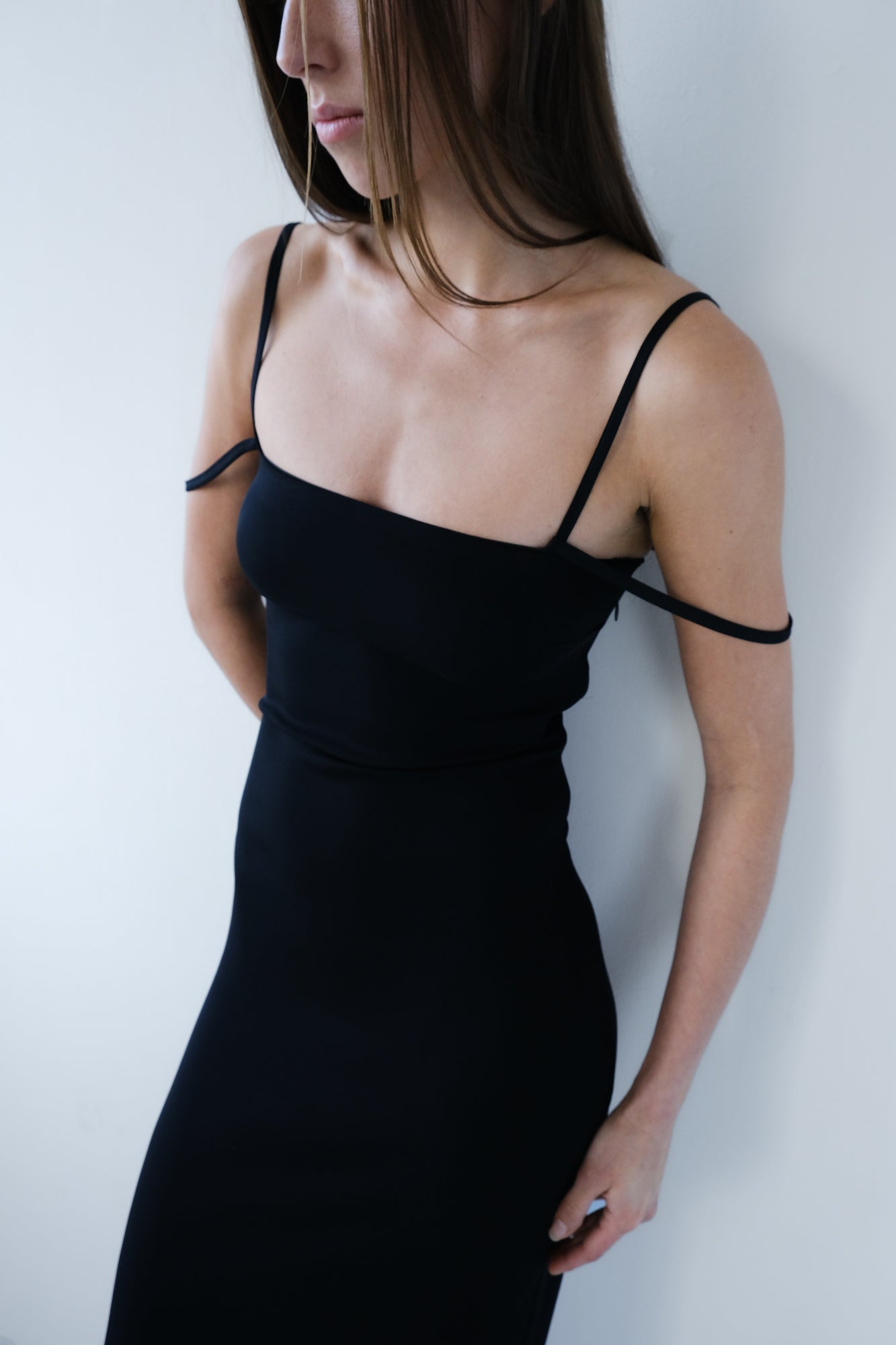 Twin Strap Maxi Dress - Black