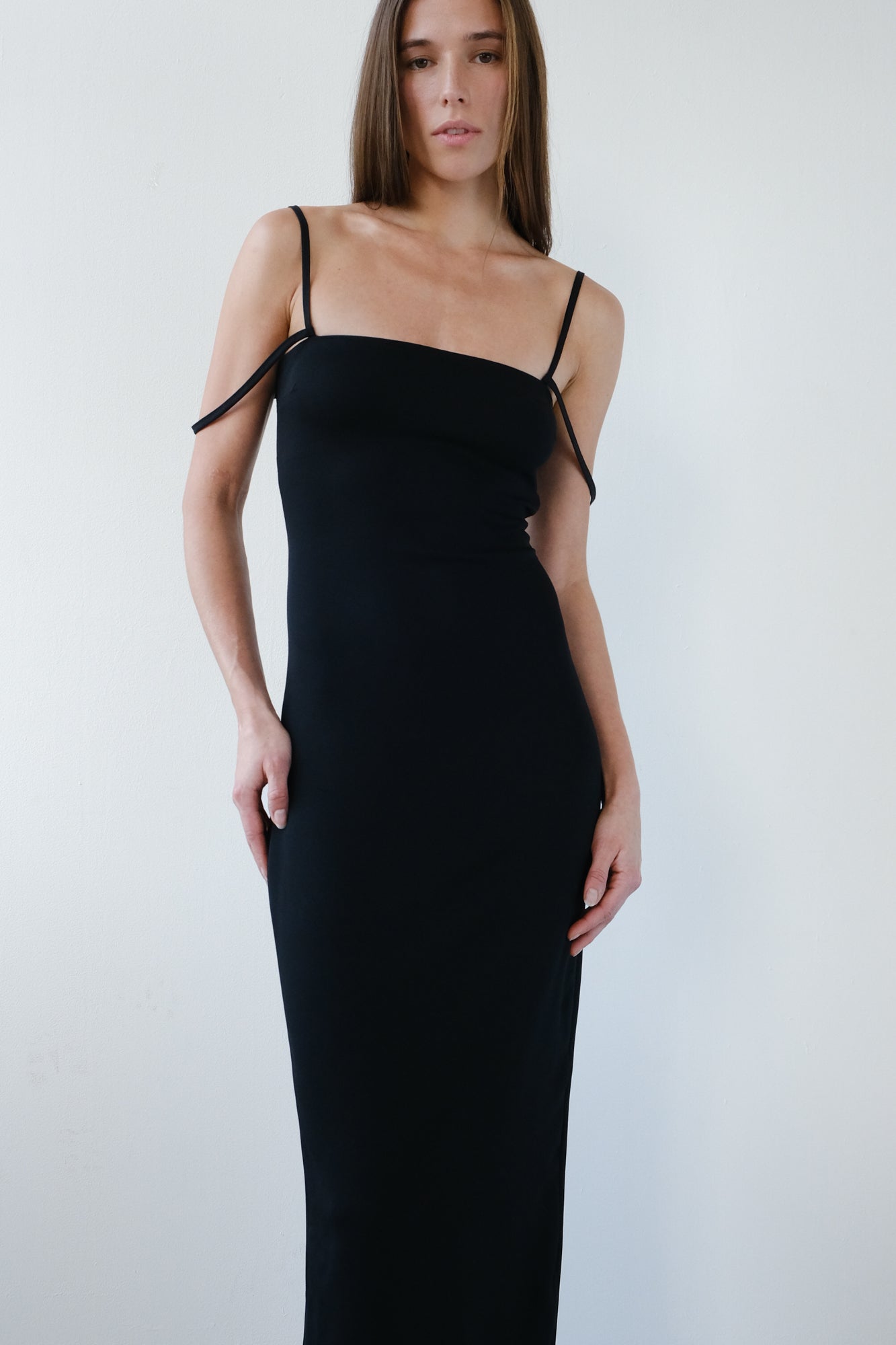 Twin Strap Maxi Dress - Black