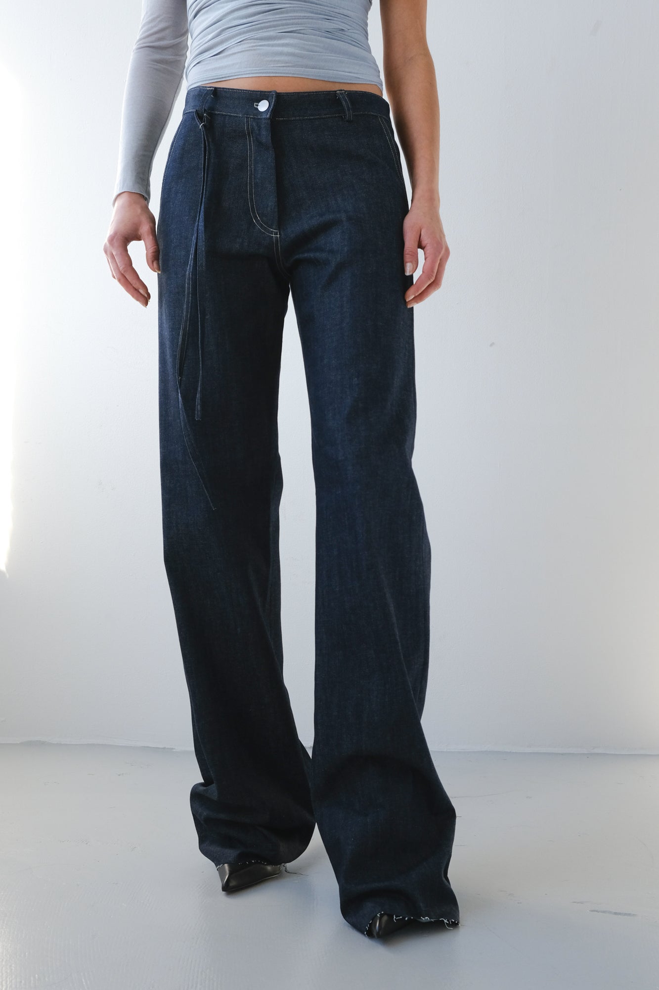 Wide Leg Jeans - raw denim