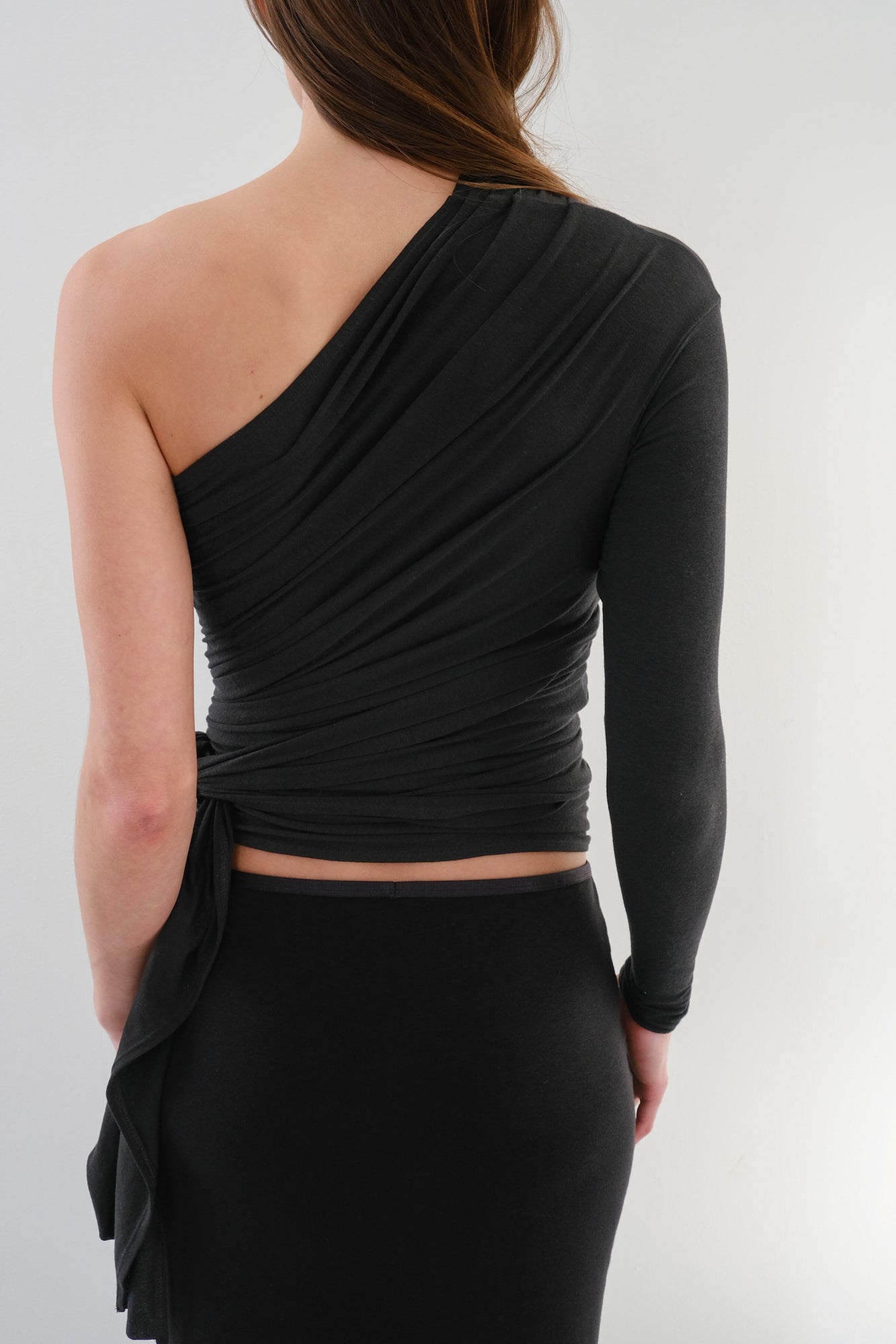 Wrap Long Sleeve Top - Black