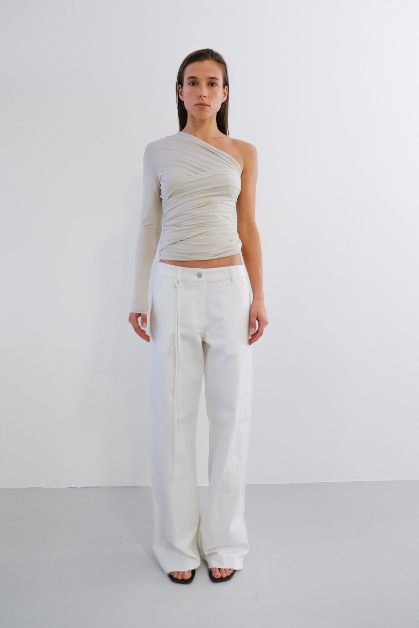 Wrap Long Sleeve Top - Eggshell