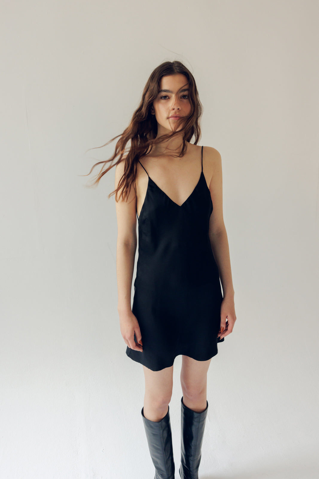 V-Back Mini Dress - Black