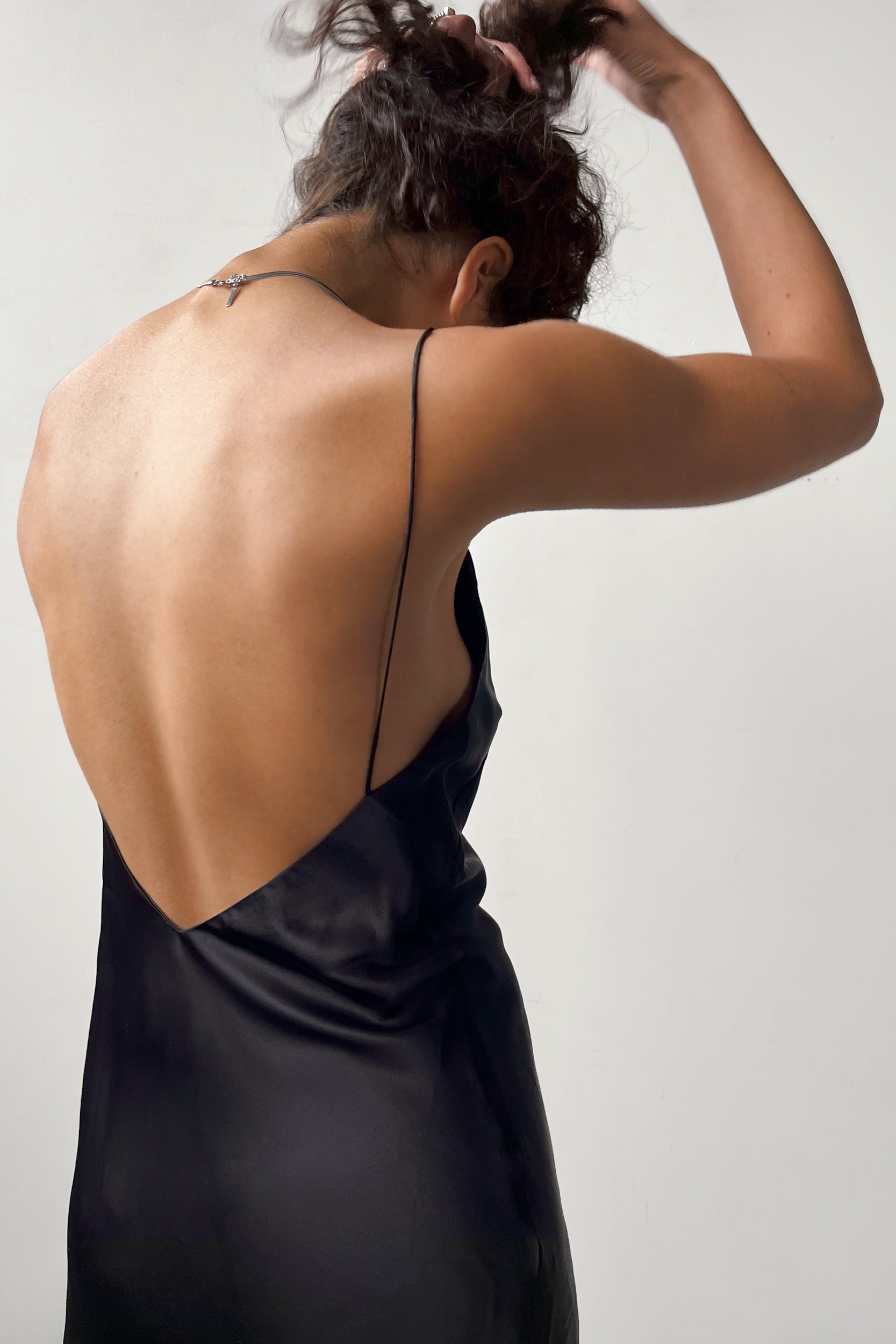 V-Back Mini Dress - Black