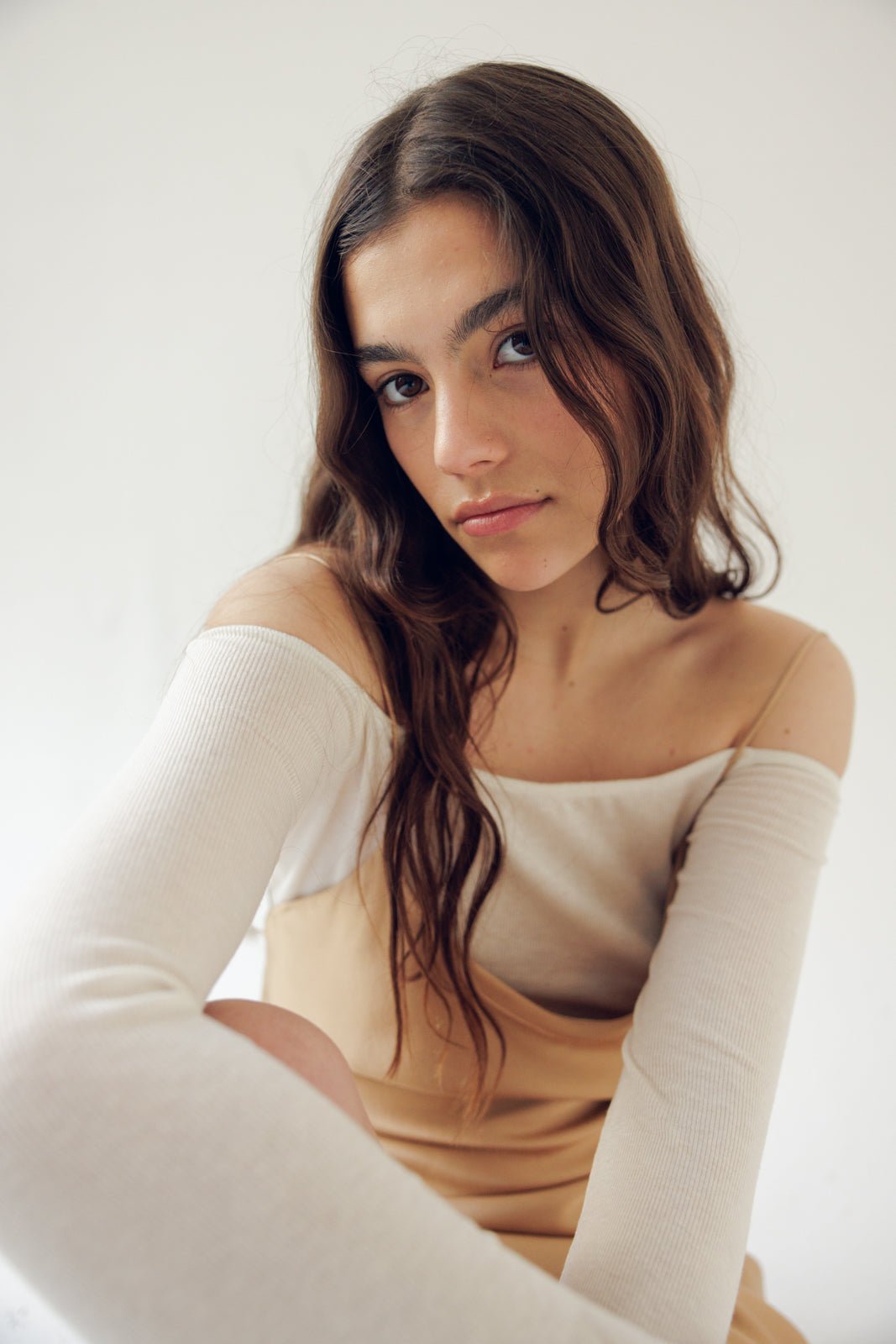 Backless Long Slip Dress - Bronze - STUDIO MATIS