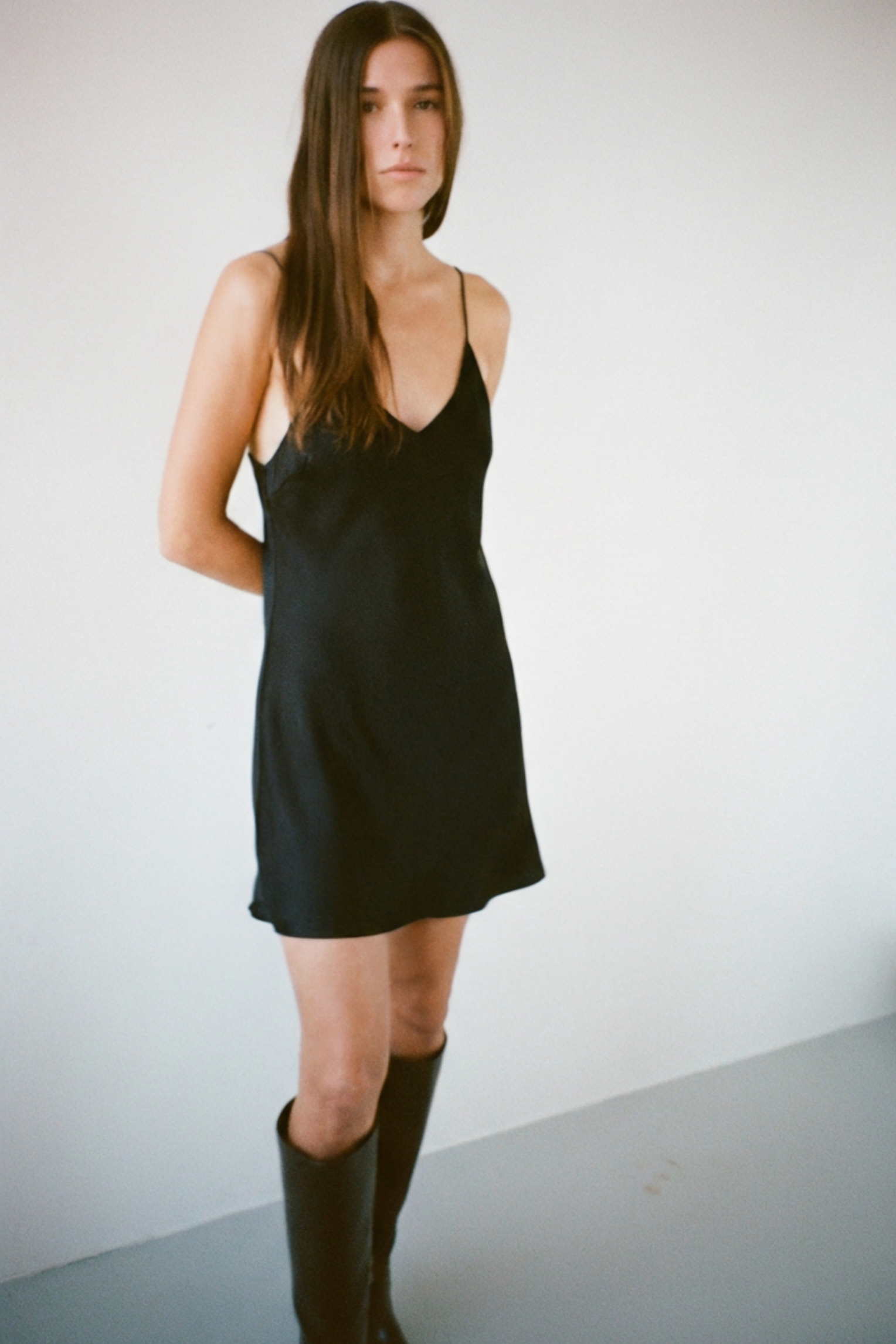 V-Back Mini Dress - Black