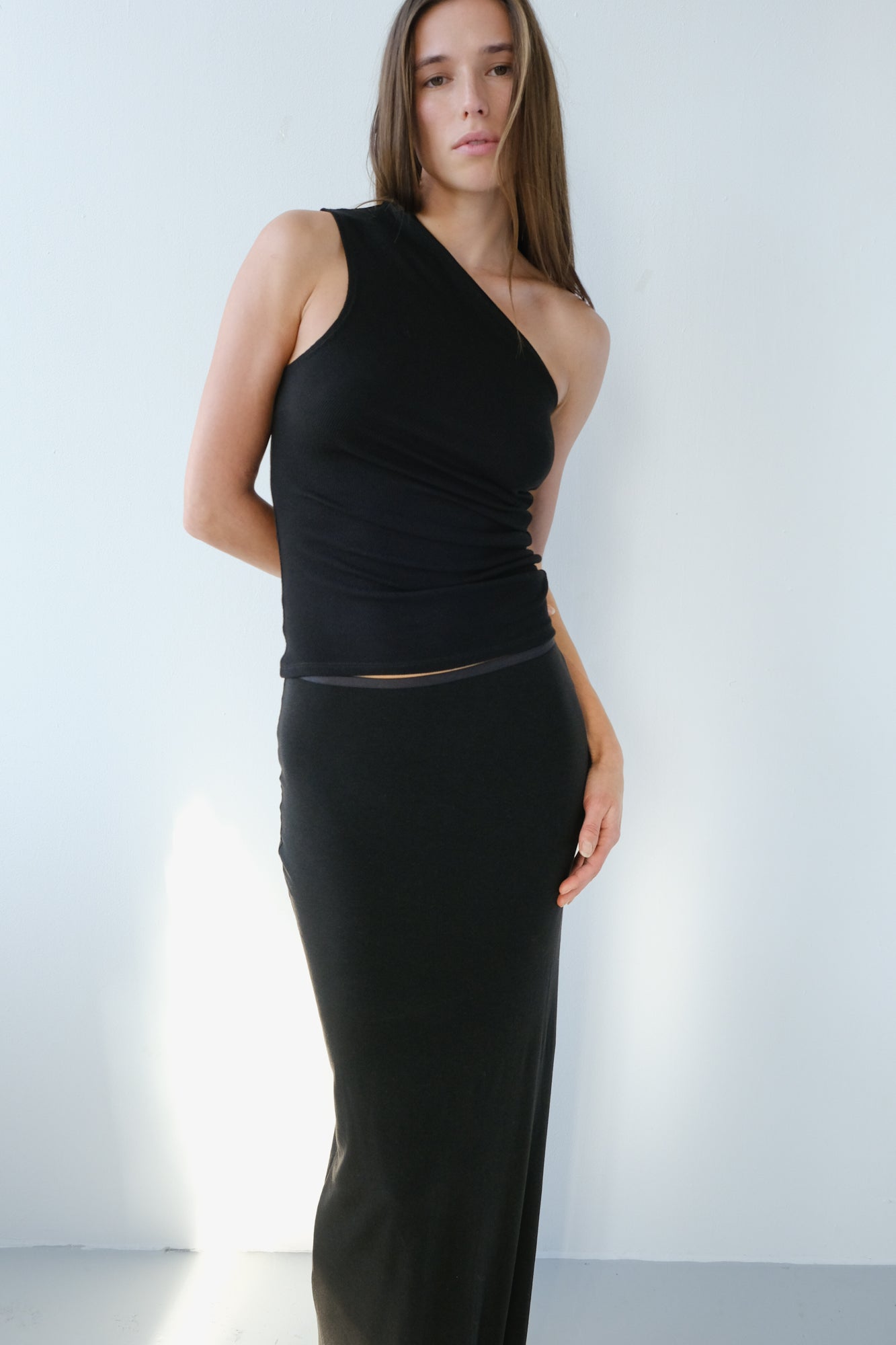 One Shoulder Tank - Black