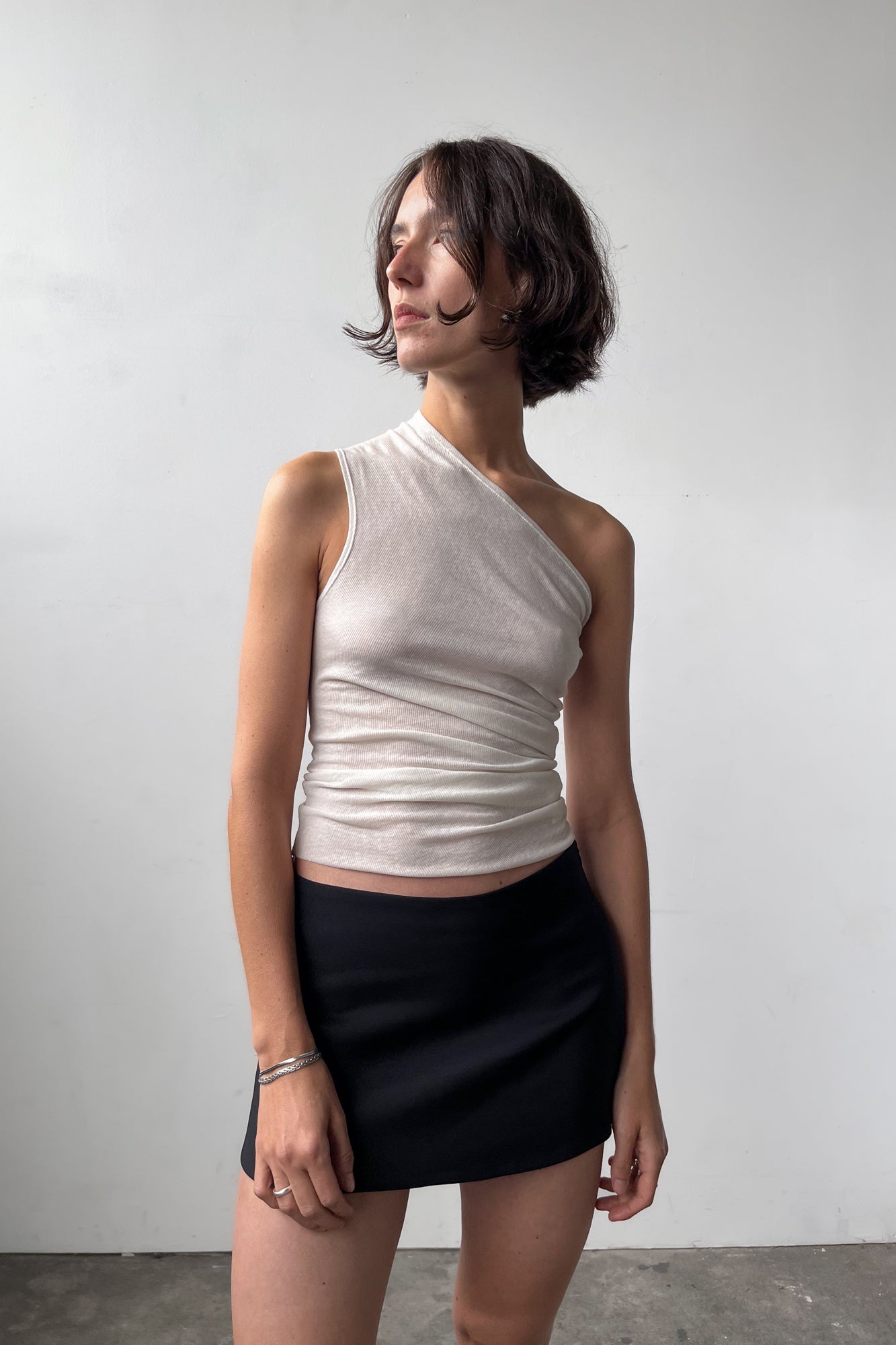 One Shoulder Tank - Off White