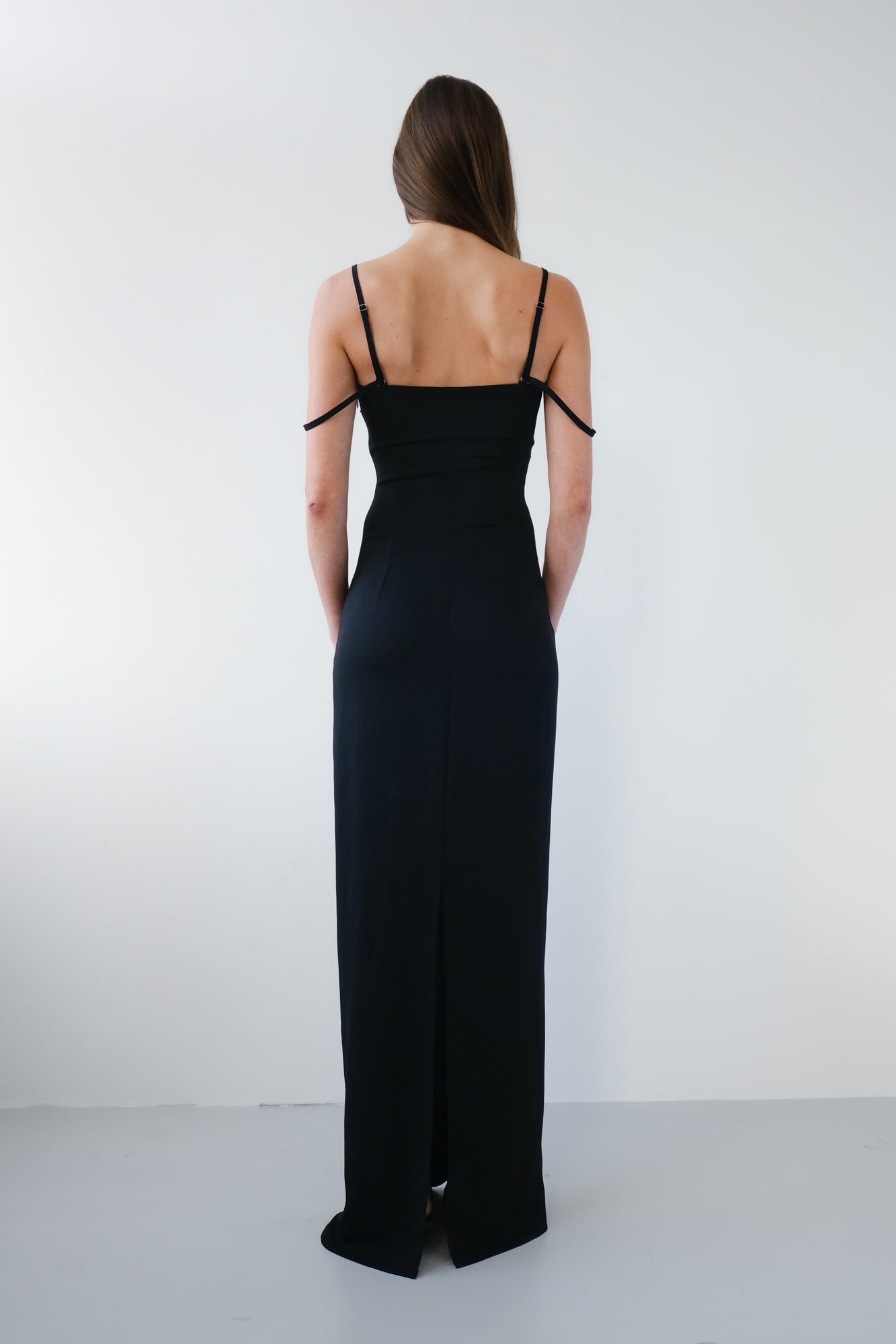 Twin Strap Maxi Dress - Black