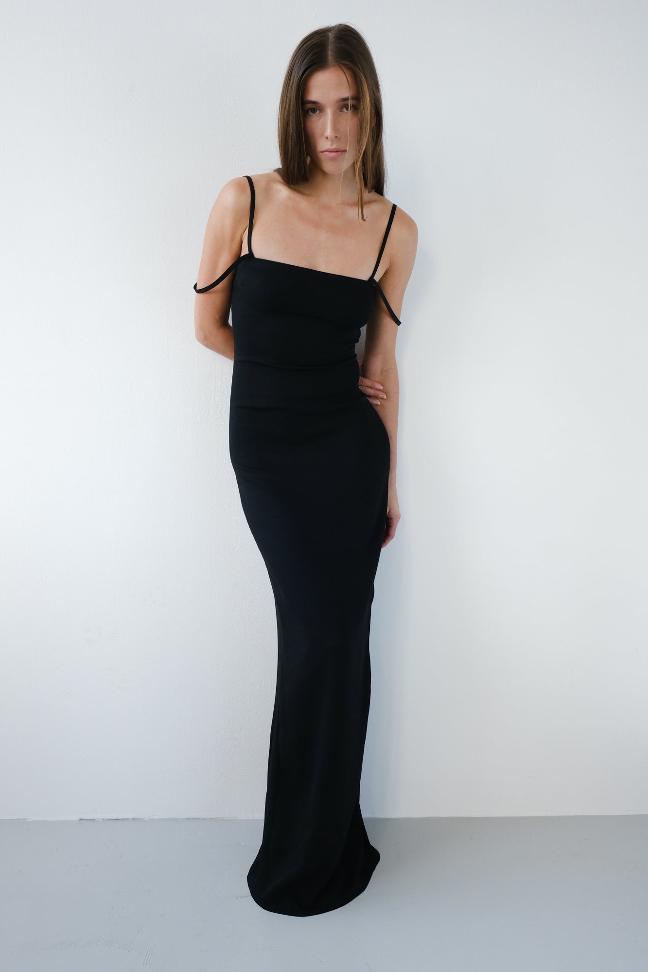 Twin Strap Maxi Dress - Black