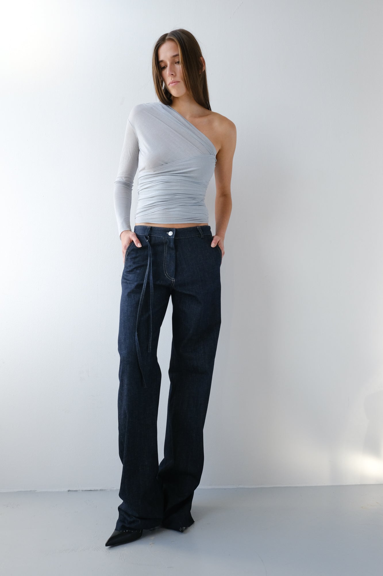 Wrap Long Sleeve Top - Slate