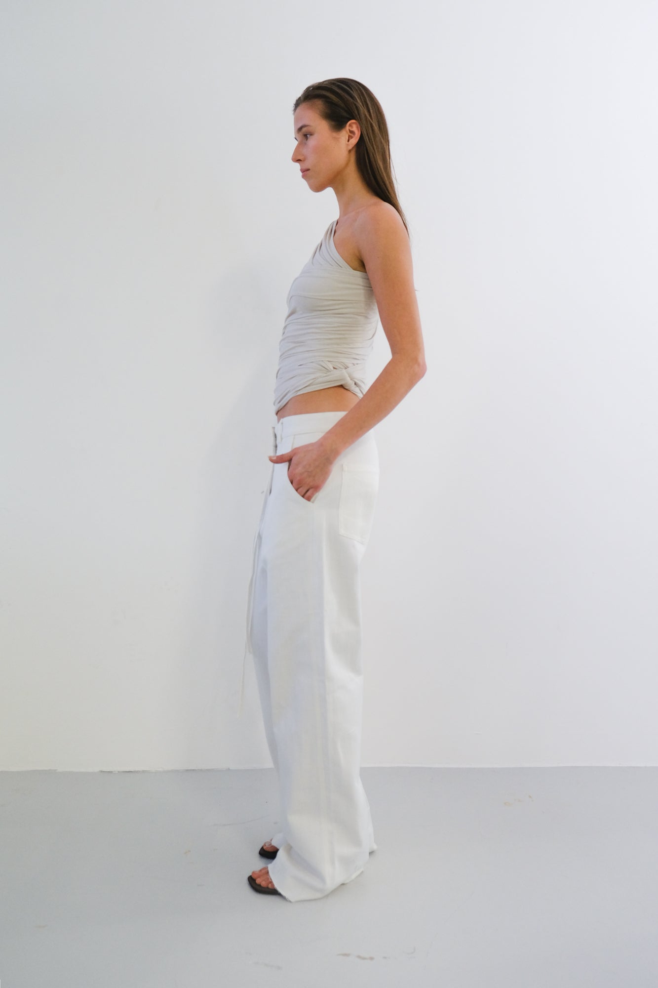 Wrap Long Sleeve Top - Eggshell