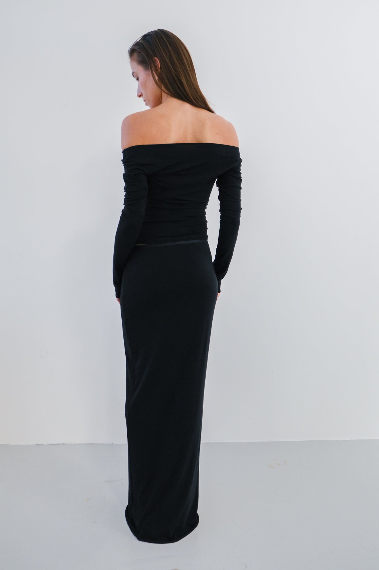 Maxi Column Skirt - black