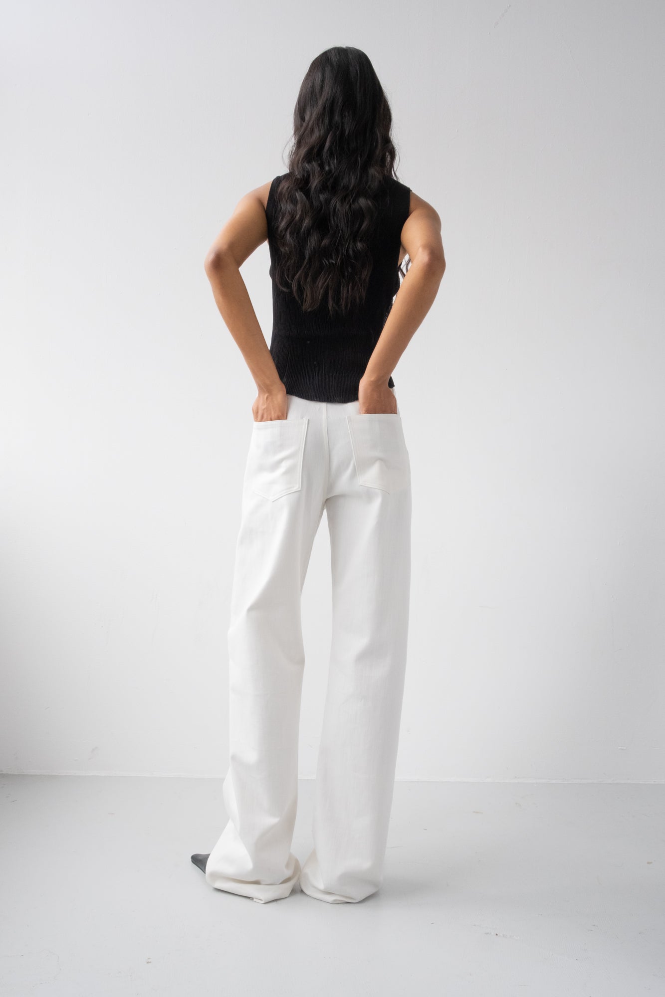 Wide Leg Jeans - off white